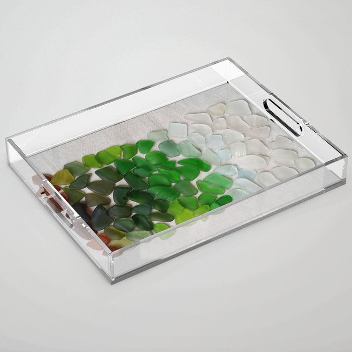 Ombre Sea Glass Acrylic Tray