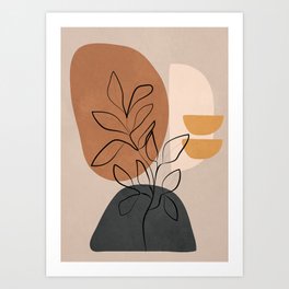 Abstract Minimal Plant 1 Art Print
