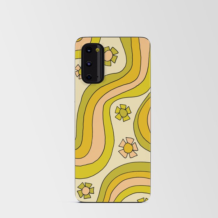 groovy rainbow flower power wallpaper vibes Android Card Case