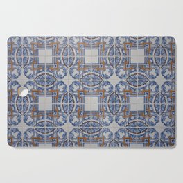 Retro vintage azulejos tiles in Lisbon Portugal - blue pattern street and travel photography Cutting Board