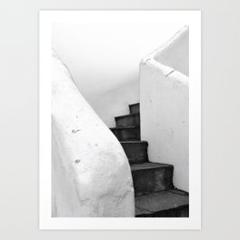 Black and White Stairs Art Print