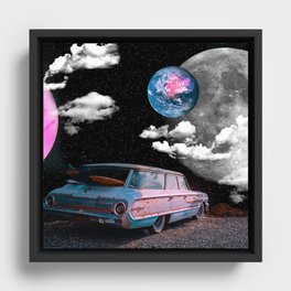 Parked Planet View Framed Canvas