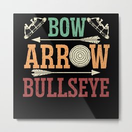 Bow Arrow Bullseye Archery Bowman Bowwoman Archer Metal Print | Archeryglove, Bowhunter, Targetarchery, Archerygifts, Archeryquiver, Archercostume, Archery, Bowhunting, Archeryset, Archerybow 