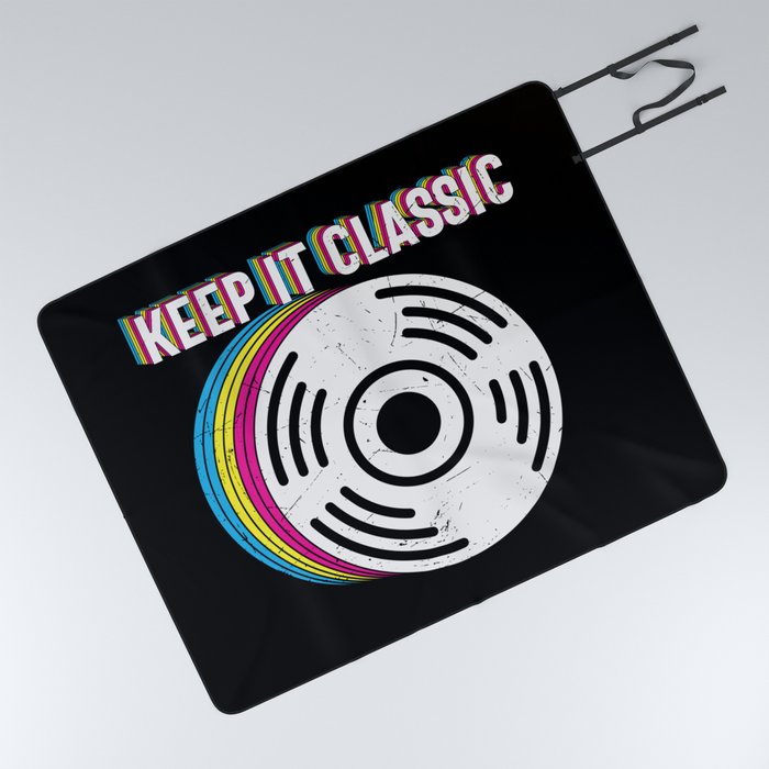 Keep It Classic Retro Vinyl Record Picnic Blanket