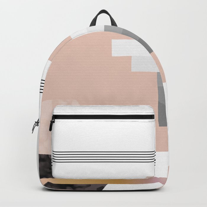 Peach Stripe Deco Hexagon Backpack