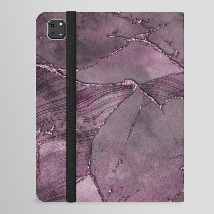 Smoke Pink Purple Marble Gemstone Luxury iPad Folio Case