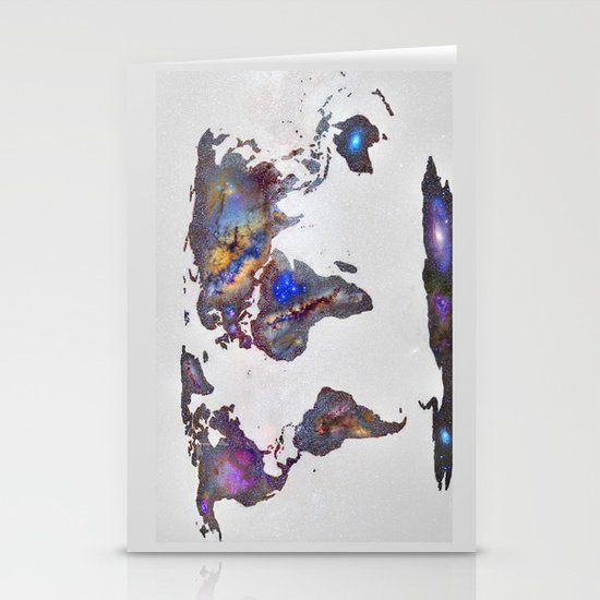 Stars world map Stationery Cards