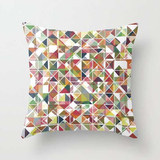 Chromatic Grid Throw Pillow