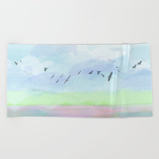 Pastel dreamscape Beach Towel