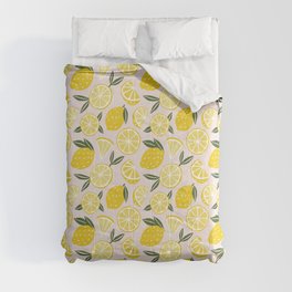 Lemon Pattern with Pink Comforter