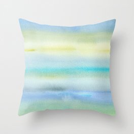Abstract Waves Sunrise Throw Pillow
