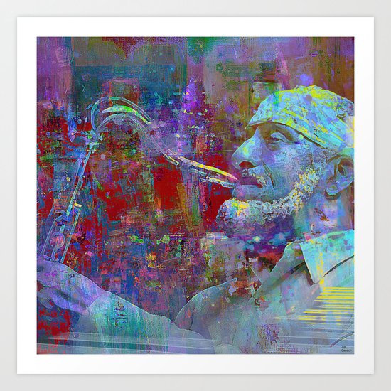 blues on the pavement Art Print
