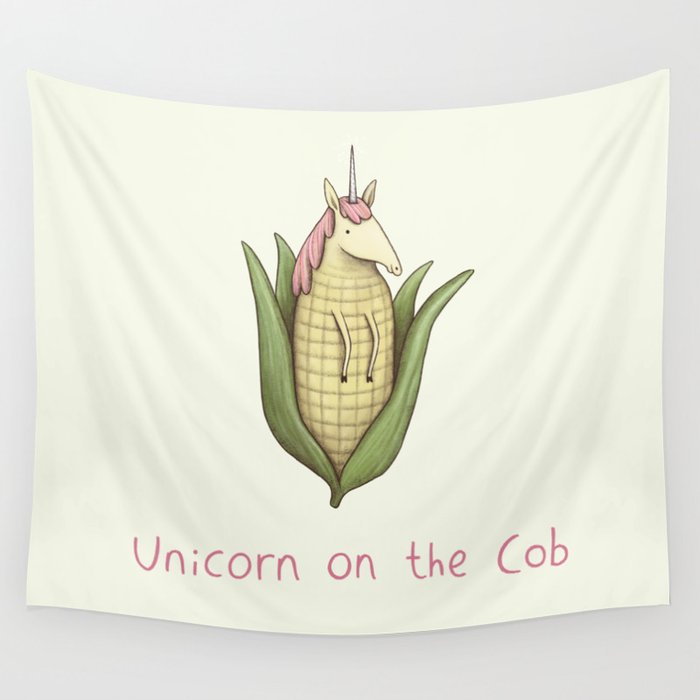 Unicorn on the Cob Wall Tapestry