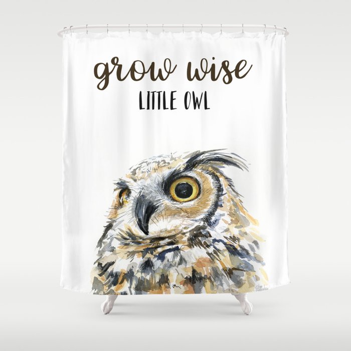 Grow Wise Little Owl Nursery Animals Art Great Horned Owl Shower