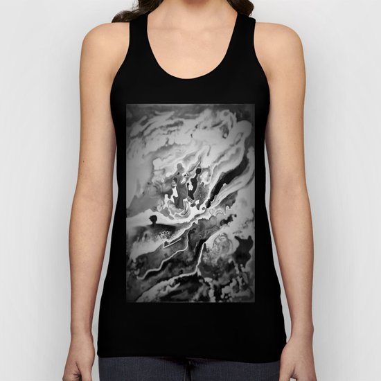 Deep Sea Black Focus Marble Unisex Tank Top