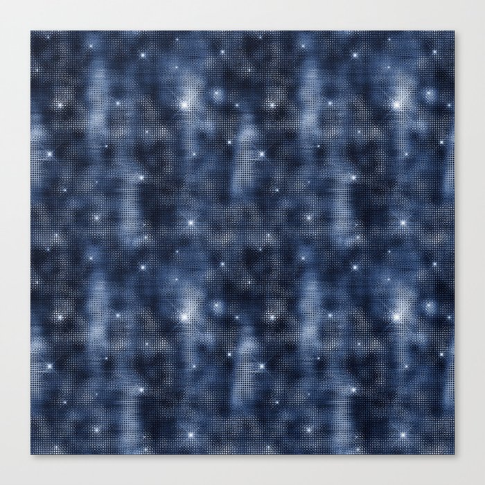 Glam Navy Blue Diamond Shimmer Glitter Canvas Print