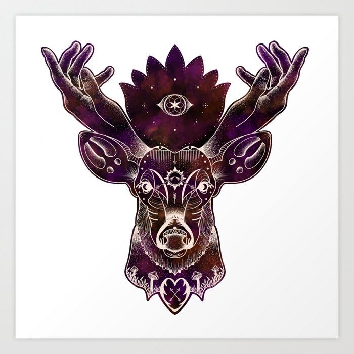Deer Mandala Art Print
