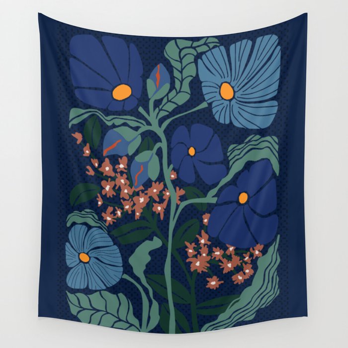 Blue new arrivals floral tapestry
