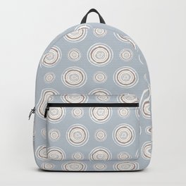 Painted Paint Can Circles Pattern Muted Blue Desert Pink Pastel Gray Backpack
