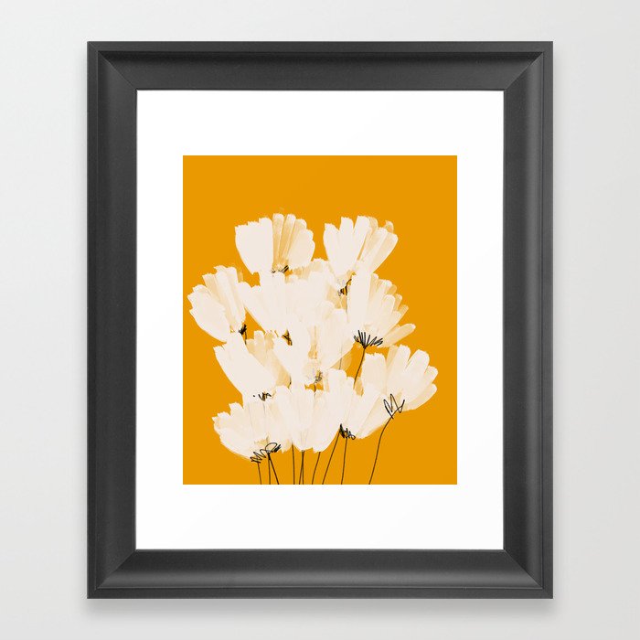 Flowers In Tangerine Framed Art Print