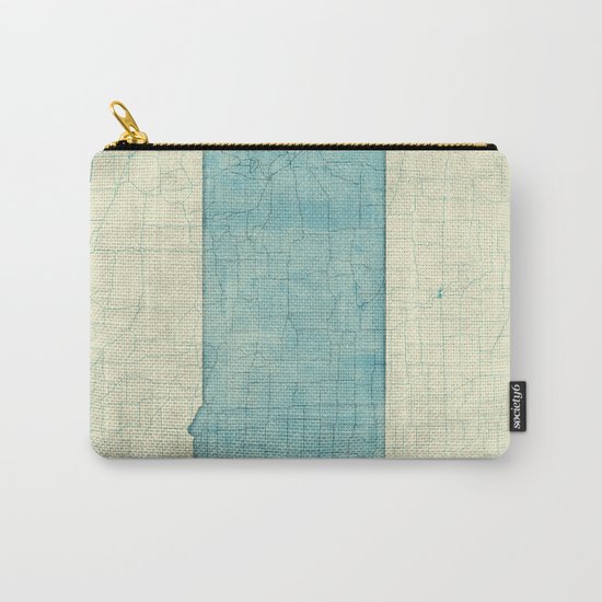 South Dakota State Map Blue Vintage Carry-All Pouch