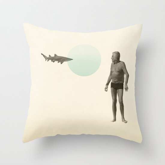 shark bate Throw Pillow