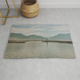 Port of Alanya in Turkey | Wall art of harbor with a lighthouse Rug