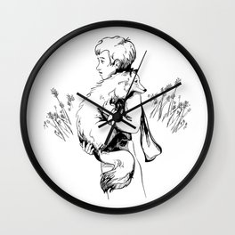 Le Petit Prince Vector Wall Clock | Lineart, Vectordrawing, Blackandwhite, Drawing, Illustration, Print, Digital, Fox, Coloringbook, Vector 