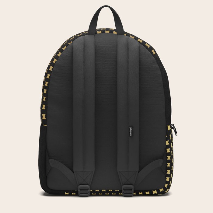 Elegant Black Gold Studded Pattern Backpack by Azure Designs
