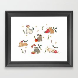 Bunnies and gifts Framed Art Print