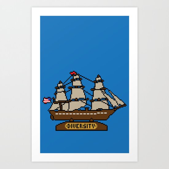 Anchor Pixel Art Print