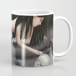 Mermaid Playing with Skull Coffee Mug