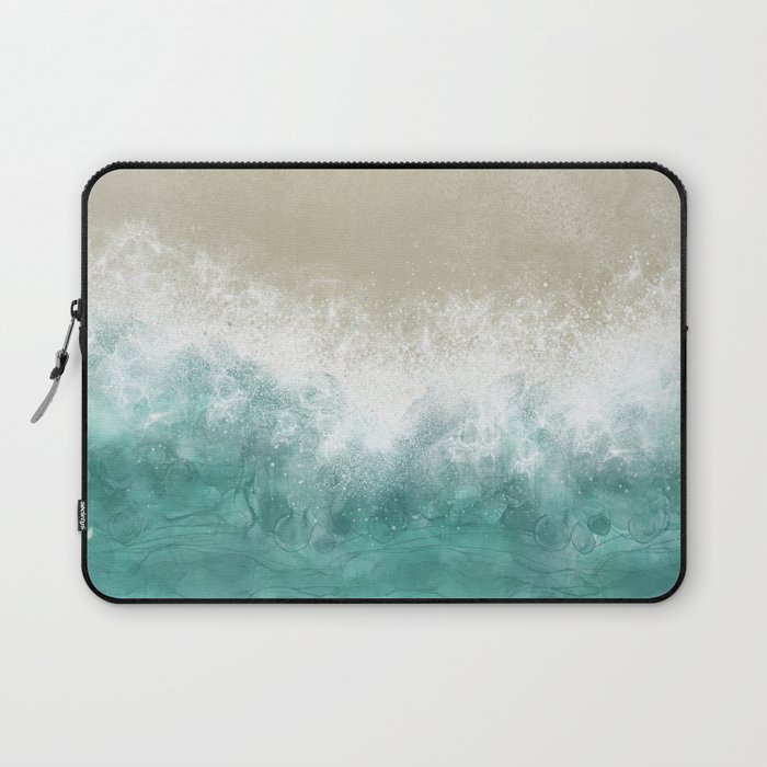 Abstract Seashore with Crashing Waves Laptop Sleeve