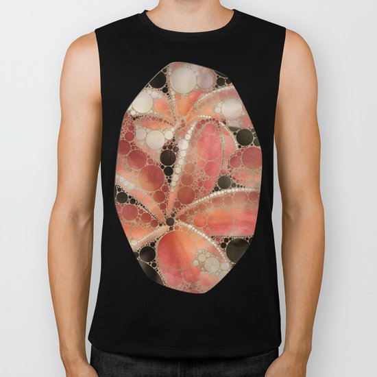 Percolated Tropical Flowers Biker Tank
