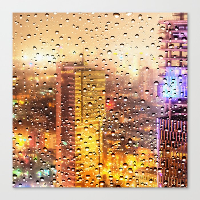 Rain Water drops Canvas Print