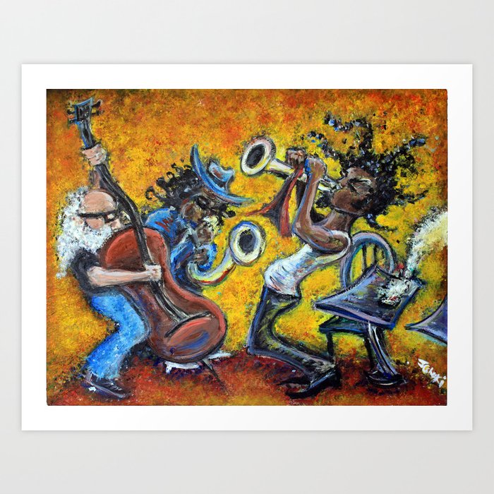 The Jazz Trio Art Print By Jasongluskinart Society6