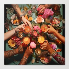 Festive Celebration + Toast Canvas Print