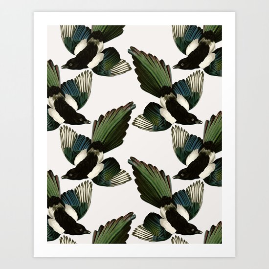 A Tiding Of Magpies Art Print