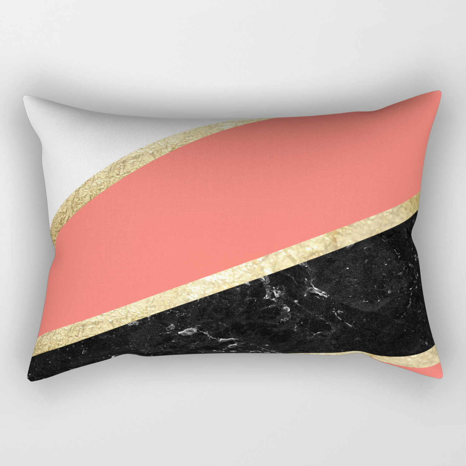 Society6 Living Coral Herringbone by Simple Luxe on Rectangular Pillow X-Large 28 x 20