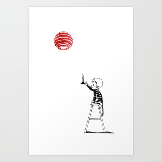 Boy with a Candle Art Print