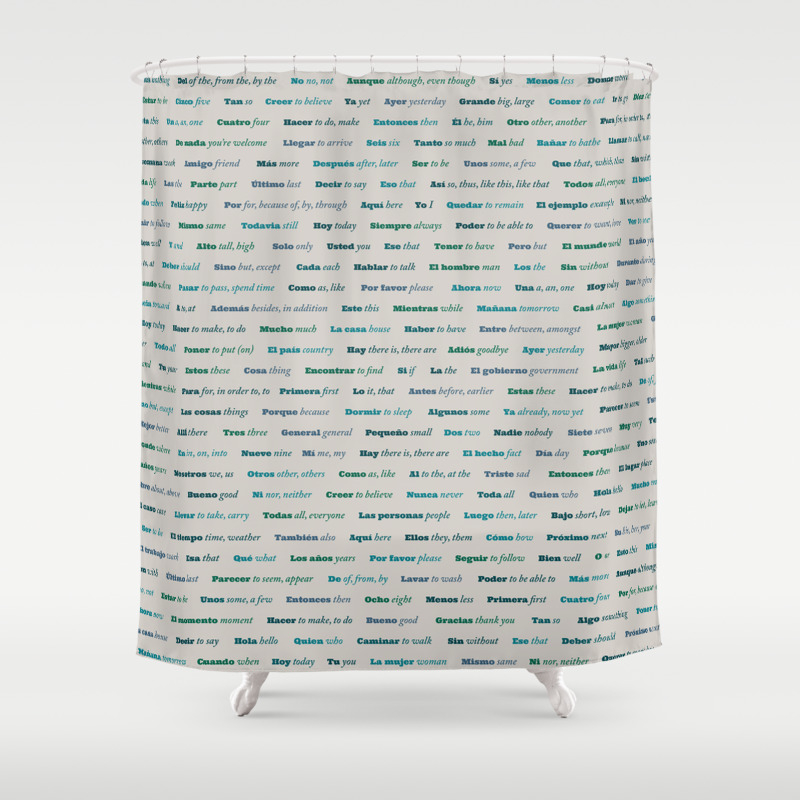 Spanish Vocabulary Words Shower Curtain By Thomasbloch Society6