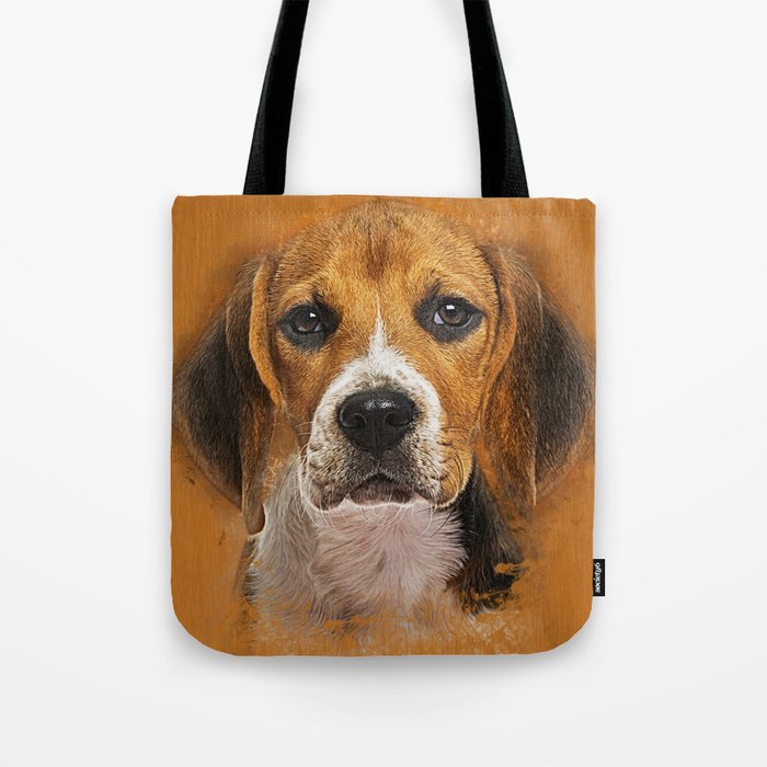 Beagle Dog Digital Art Tote Bag By K9printart