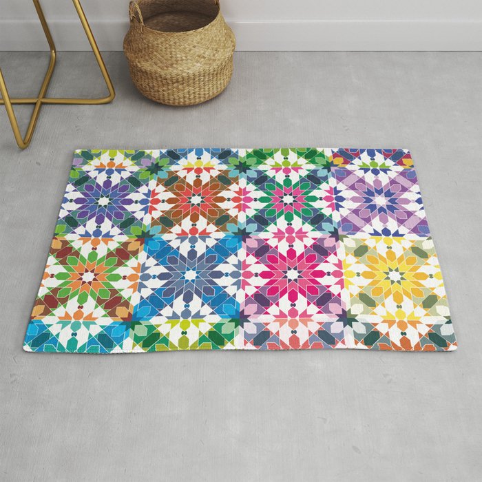 seamless pattern , colorful mosaic design, multi morocco style  Rug