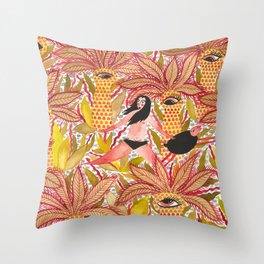 Expulsion from Paradise - with sheep Throw Pillow