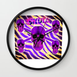 Flaming Skull Tumbler Wrap Glitter  Wall Clock