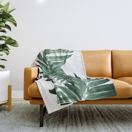 Palm Leaves Tropical Green Vibes #5 #tropical #decor #art #society6 Throw Blanket