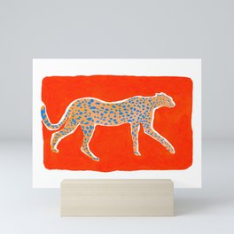Leopard - Orange Mini Art Print