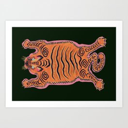 Wild Tiger Rug Art Print