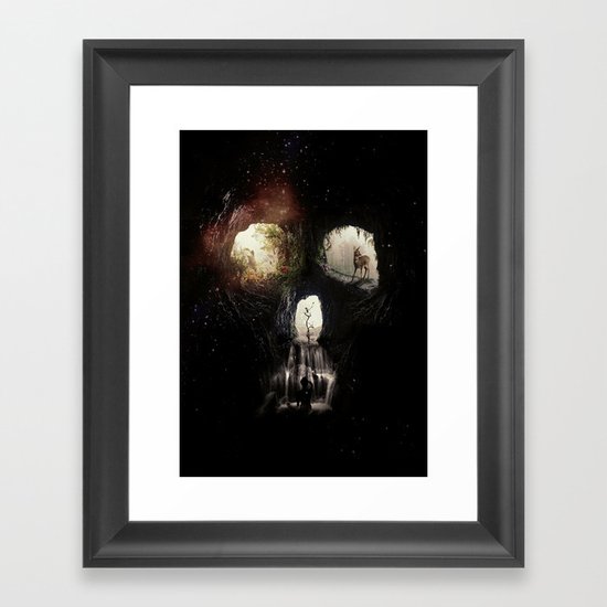 Cave Skull Framed Art Print