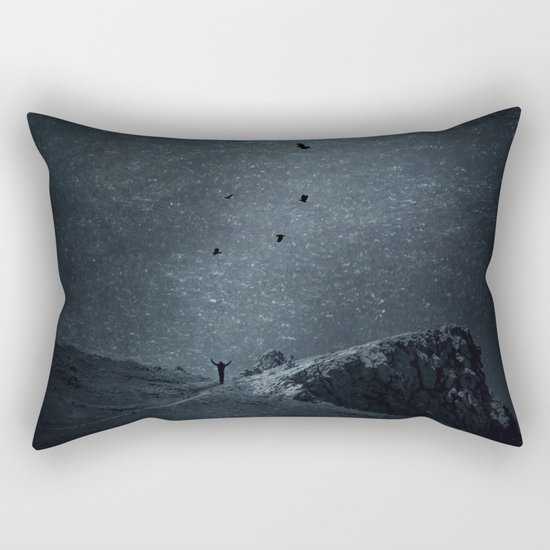 edge of always - dark blue Rectangular Pillow